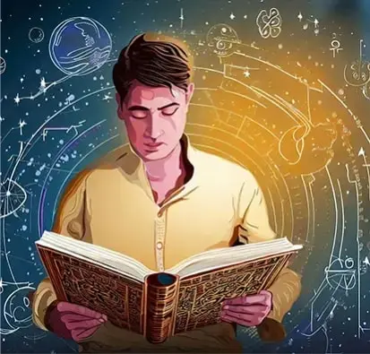 A man reading Horoscope